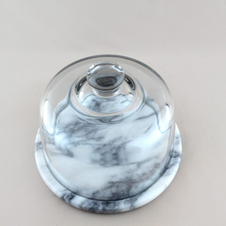 Norpro Glass Cheese Dome with Marble Base Pantry Magic