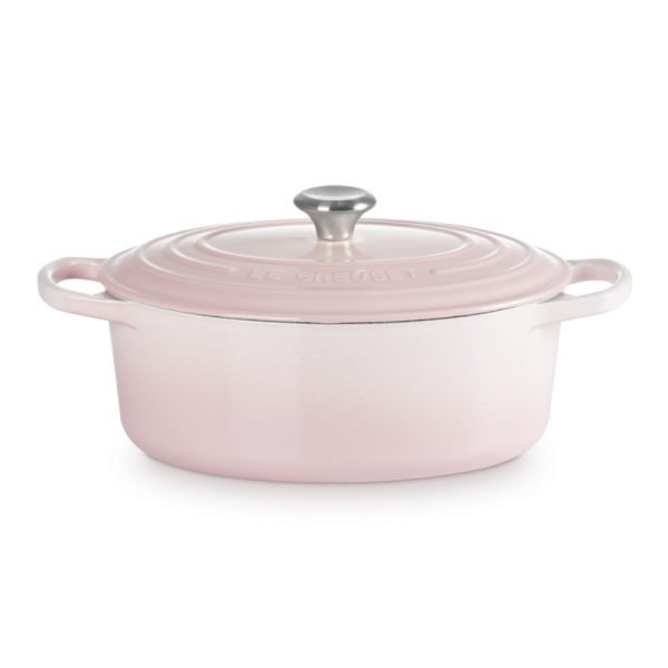 Le Creuset Cast Iron Casserole 25cm Oval Shell Pink Capacity 3.2 Liter