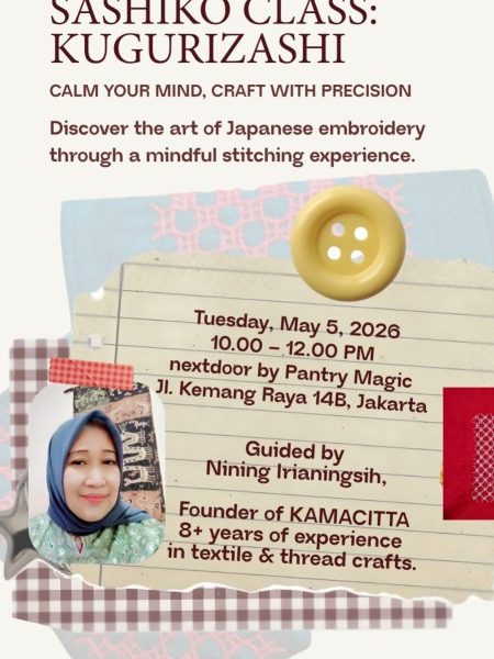 Sashiko Class: Kugurizashi Calm Your Mind, Craft with Precision